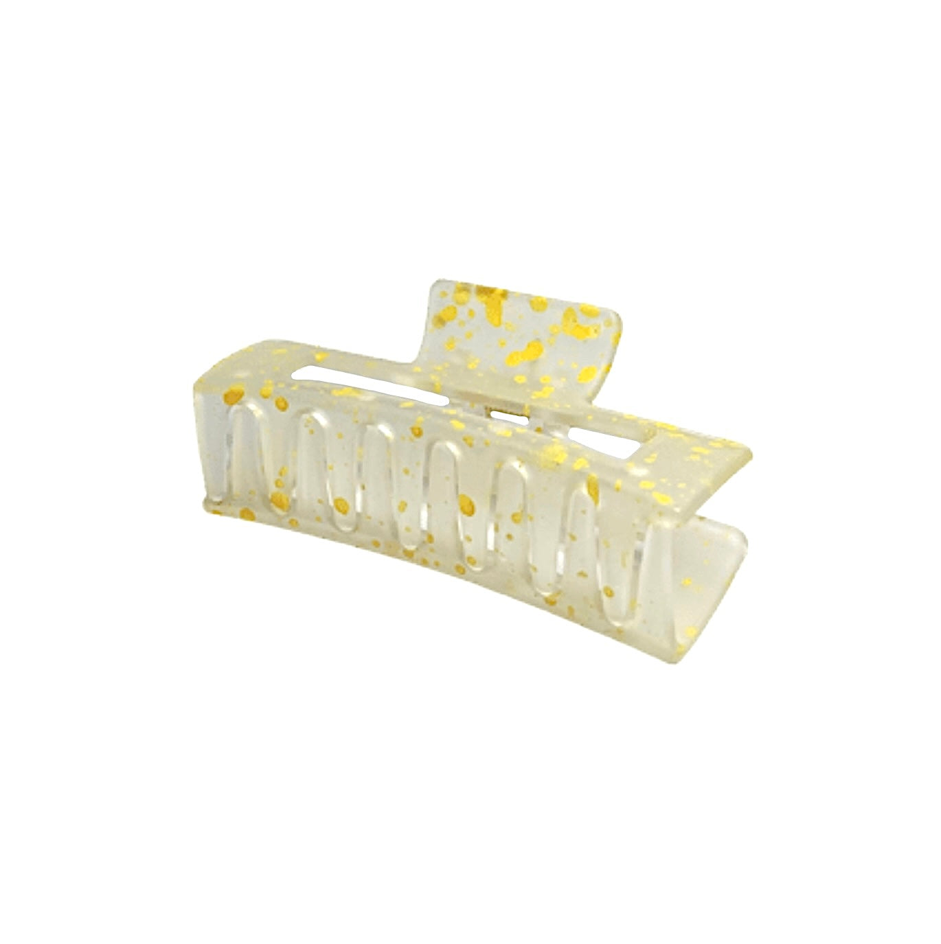 ZARA HAIR CLAW | CLEAR WITH YELLOW SPLATTER