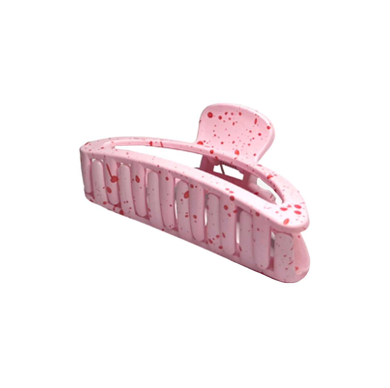 BLAIR HAIR CLAW | PINK WITH RED SPLATTER