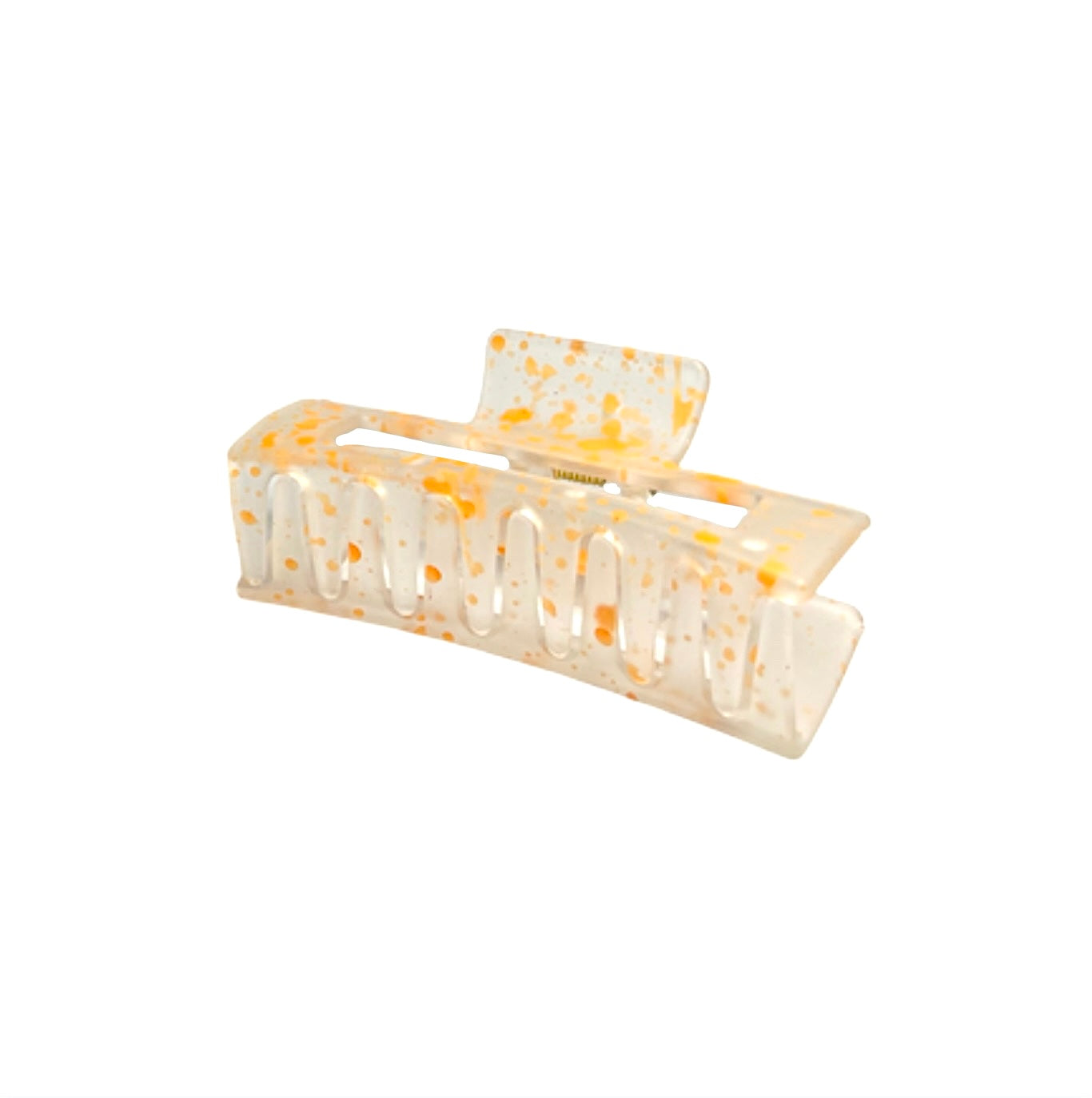 ZARA HAIR CLAW | CLEAR WITH ORANGE SPLATTER