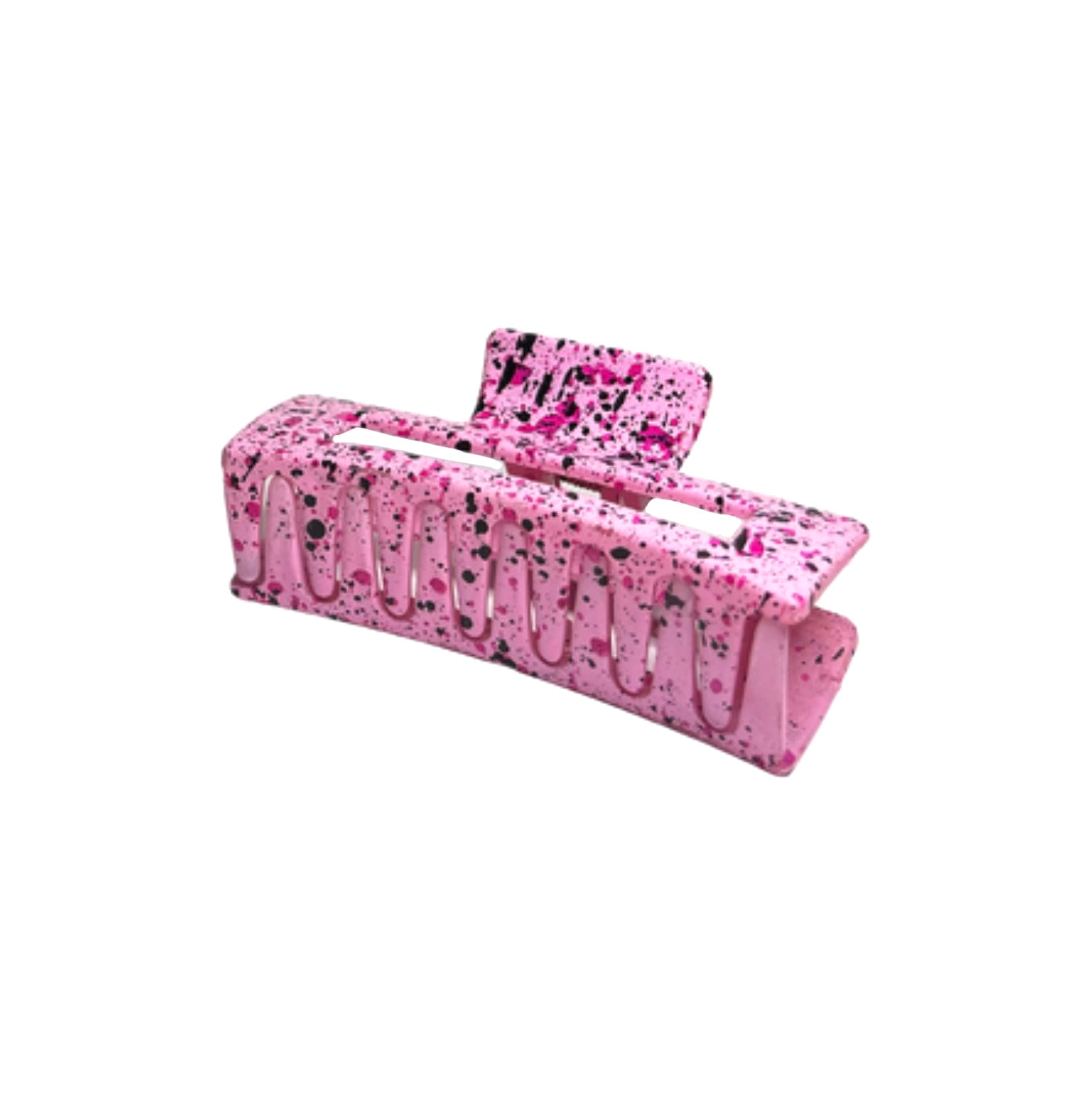 ZARA HAIR CLAW | PINK WITH BLACK SPLATTER