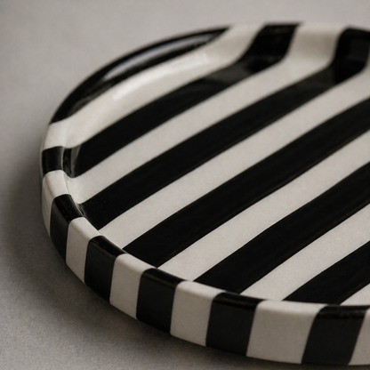 Noir Striped Dish