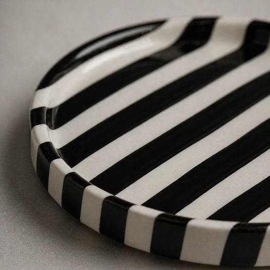 Noir Striped Dish