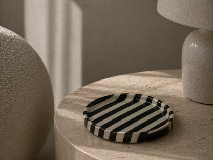 Noir Striped Dish