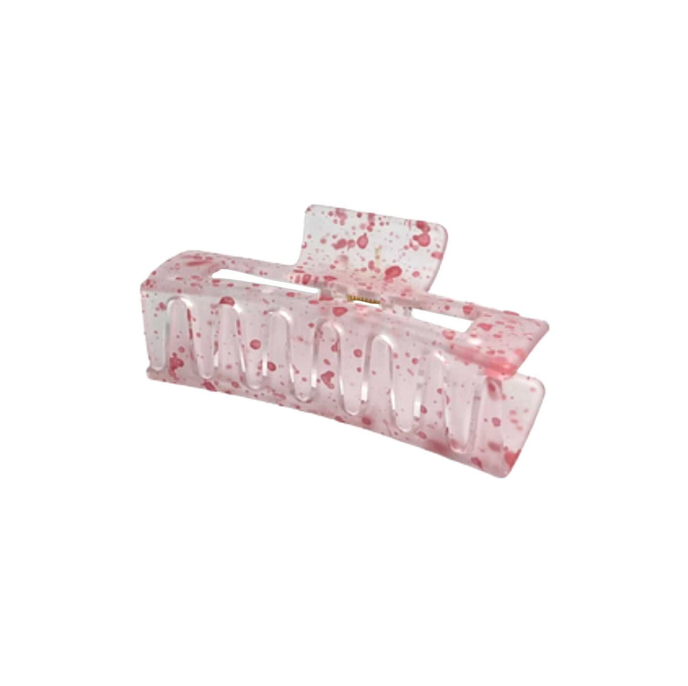 ZARA HAIR CLAW | CLEAR WITH RED SPLATTER