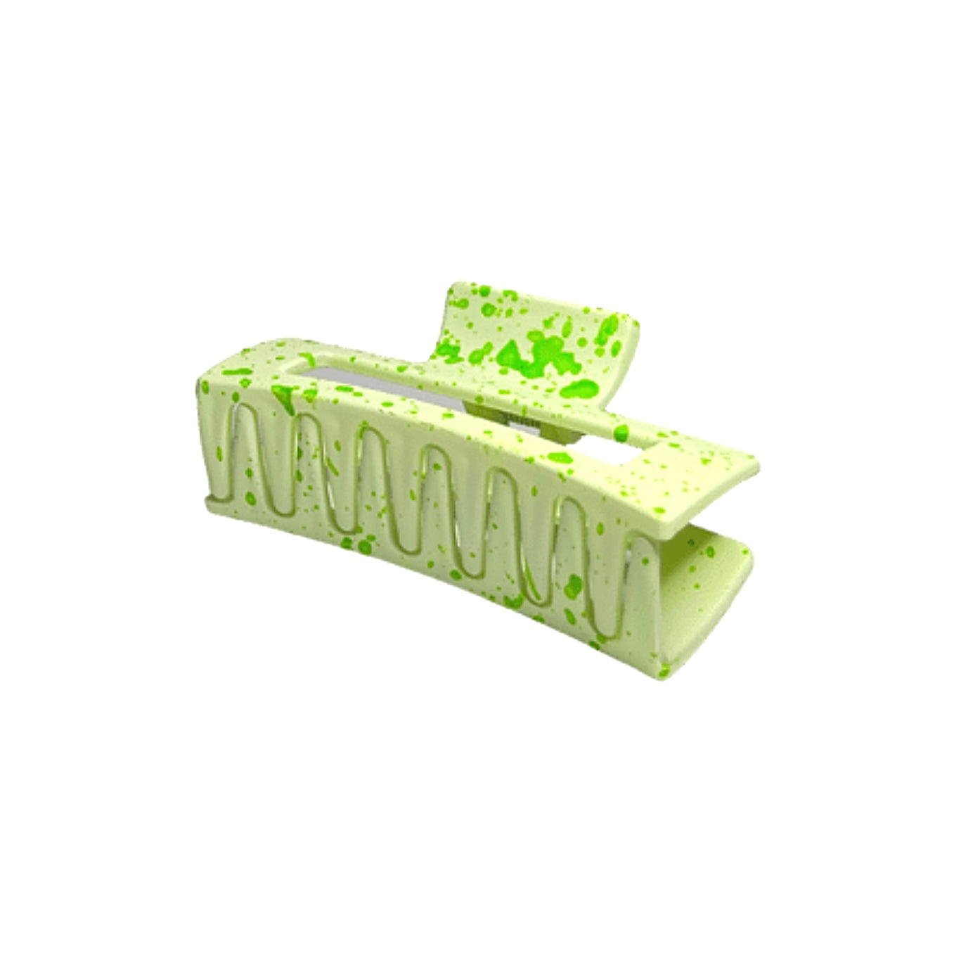 ZARA HAIR CLAW | LIME WITH GREEN SPLATTER