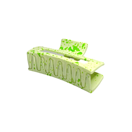 ZARA HAIR CLAW | LIME WITH GREEN SPLATTER