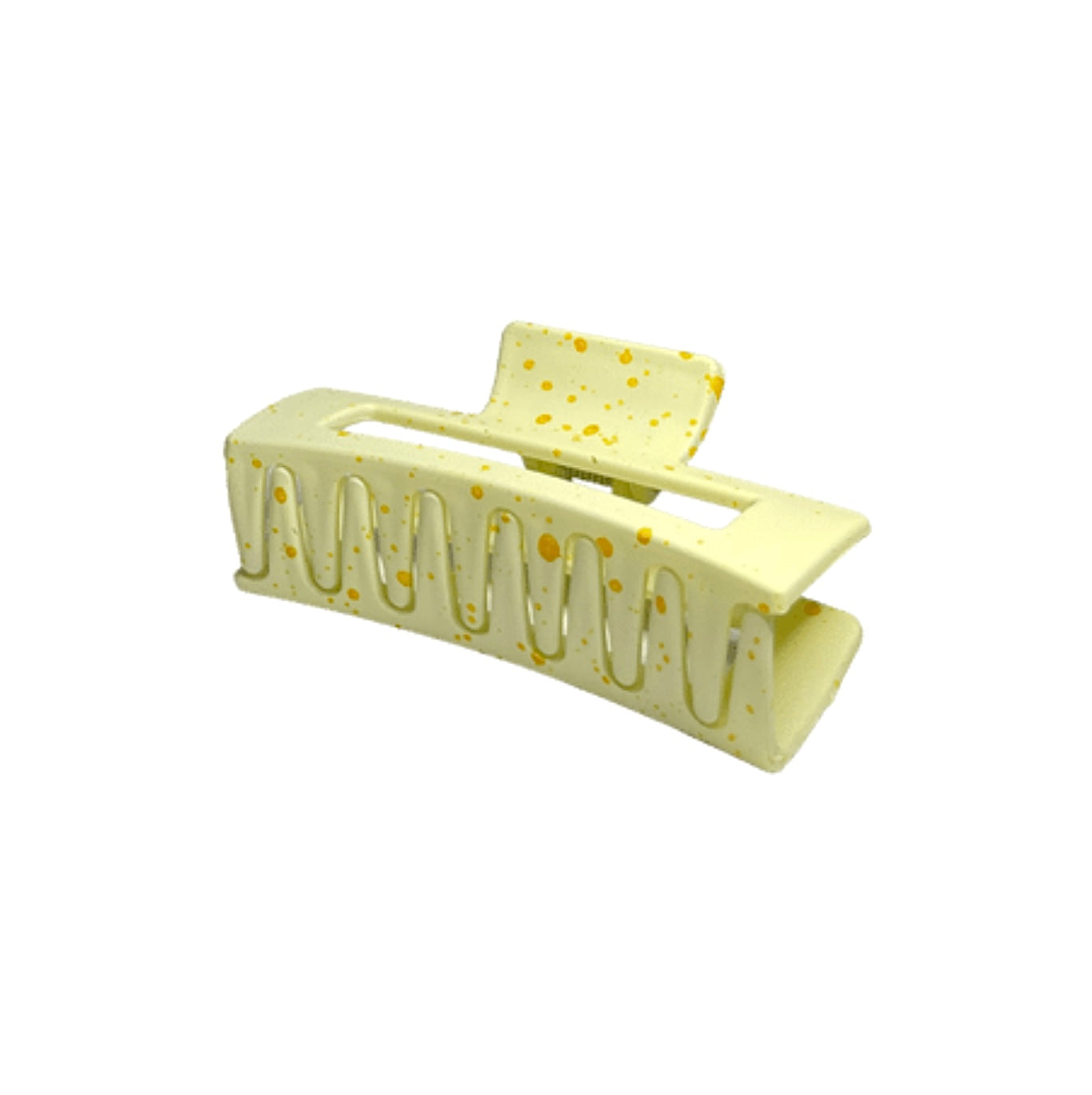 ZARA HAIR CLAW | YELLOW WITH ORANGE SPLATTER