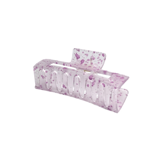 ZARA HAIR CLAW | CLEAR WITH PURPLE SPLATTER