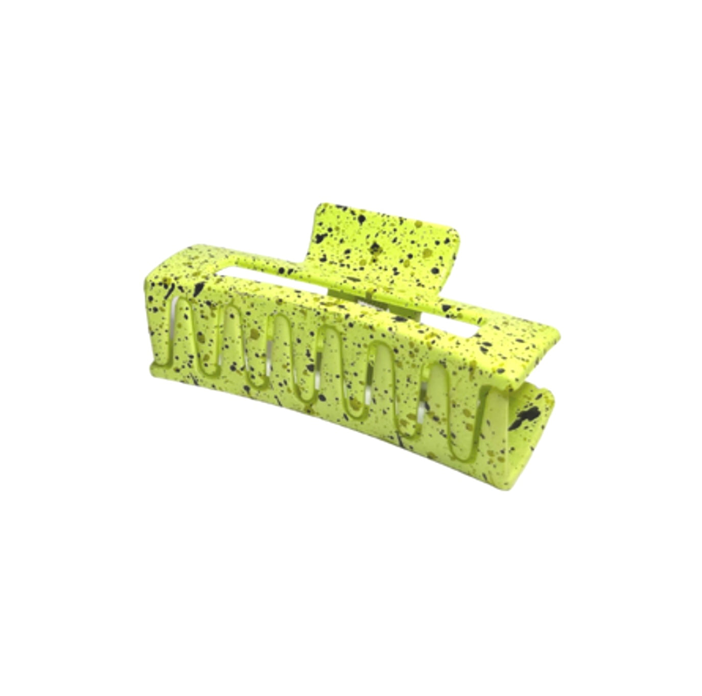 ZARA HAIR CLAW | LIME WITH BLACK SPLATTER