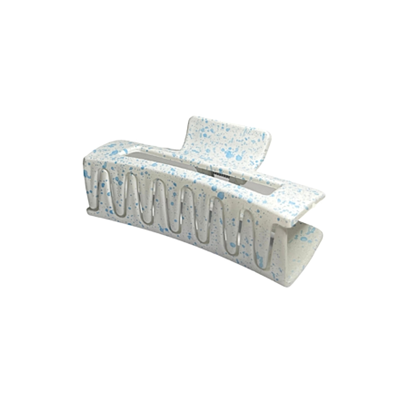 ZARA HAIR CLAW | WHITE WITH BLUE SPLATTER