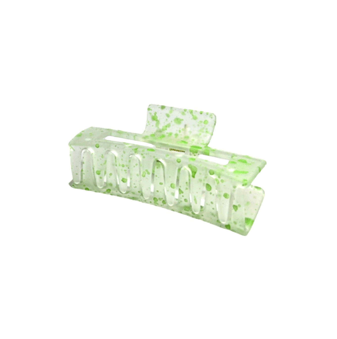 ZARA HAIR CLAW | CLEAR WITH GREEN SPLATTER
