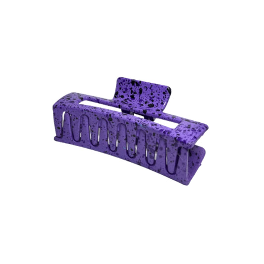ZARA HAIR CLAW | PURPLE WITH BLACK SPLATTER