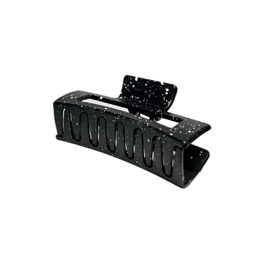 ZARA HAIR CLAW | BLACK WITH WHITE SPLATTER