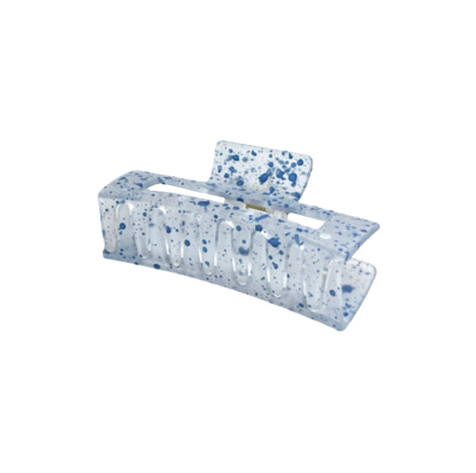 ZARA HAIR CLAW | CLEAR WITH BLUE SPLATTER